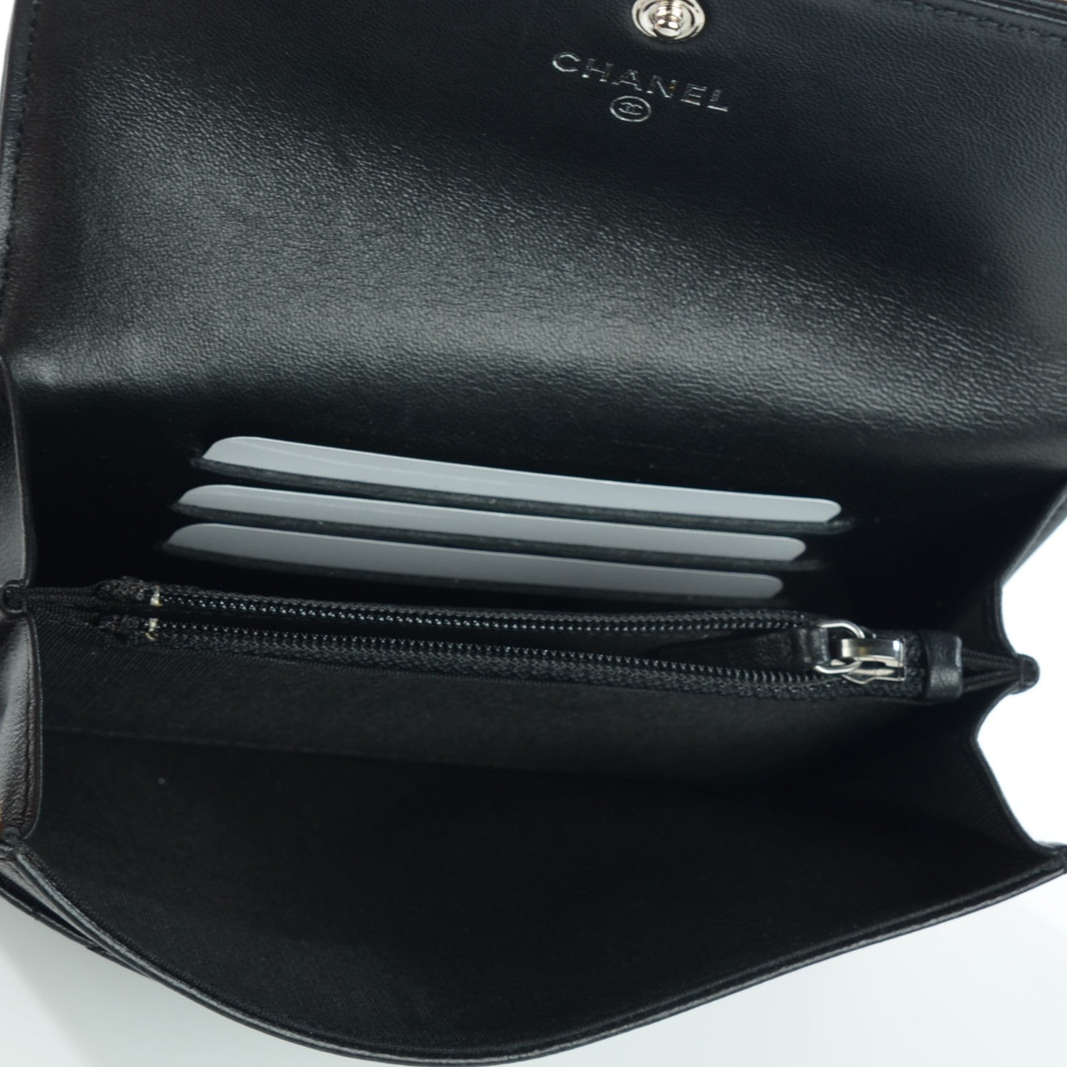 Chanel Calfskin Quilted Boy Card Holder Wallet Black 6 of 8