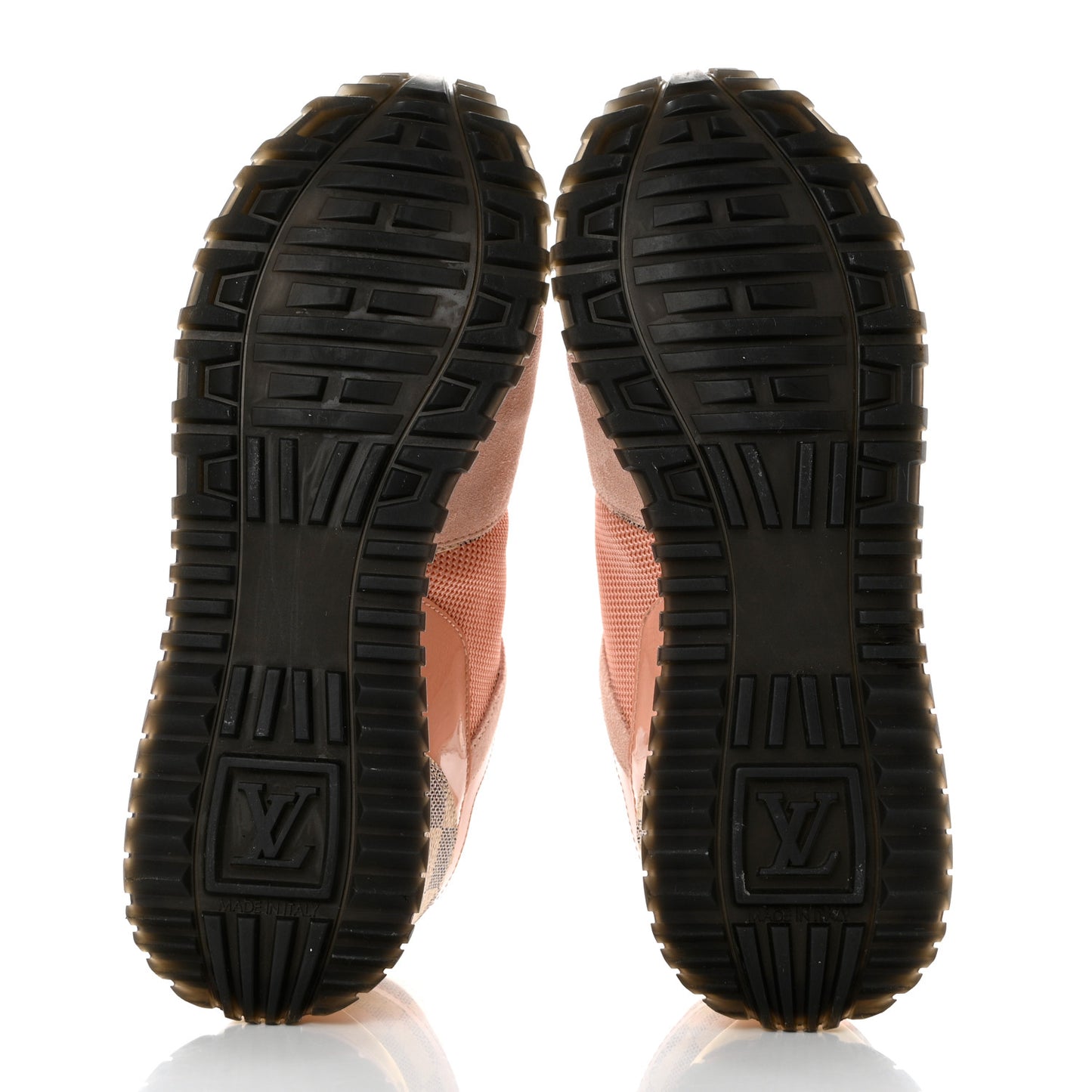 Suede Damier Azur Run Away Sneakers 35 Pink
