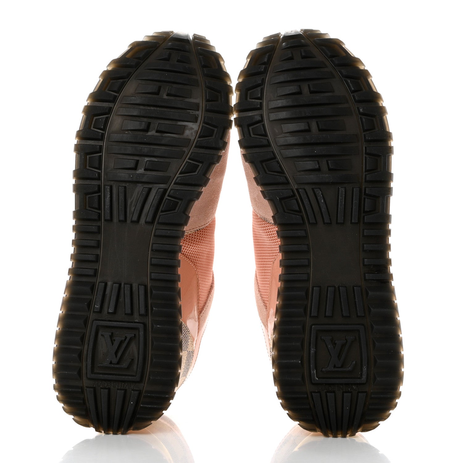 Louis Vuitton Suede Damier Azur Run Away Sneakers 35 Pink 5 of 8