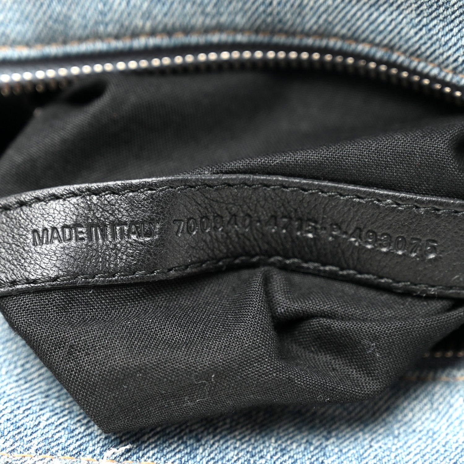 Balenciaga Washed Frayed Denim Crystal Neo Cagole Handbag XS Blue 8 of 11