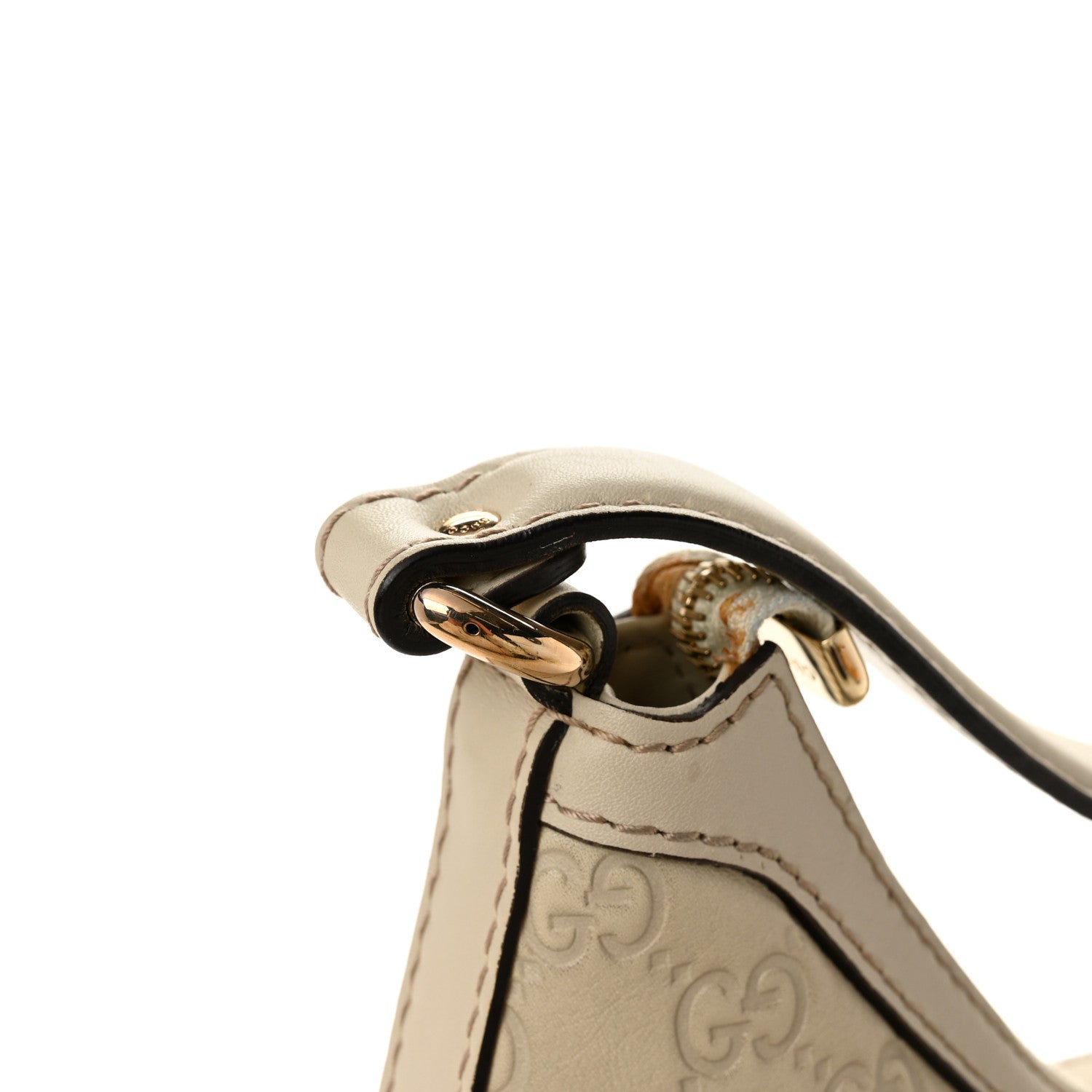 Gucci Guccissima Medium Lovely Heart Hobo Off White 14 of 14