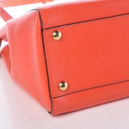 Fendi Vitello Morgan Fabric Jacquard Pequin Medium Peekaboo Iconic Satchel Papavero Tobacco Black 9 of 10