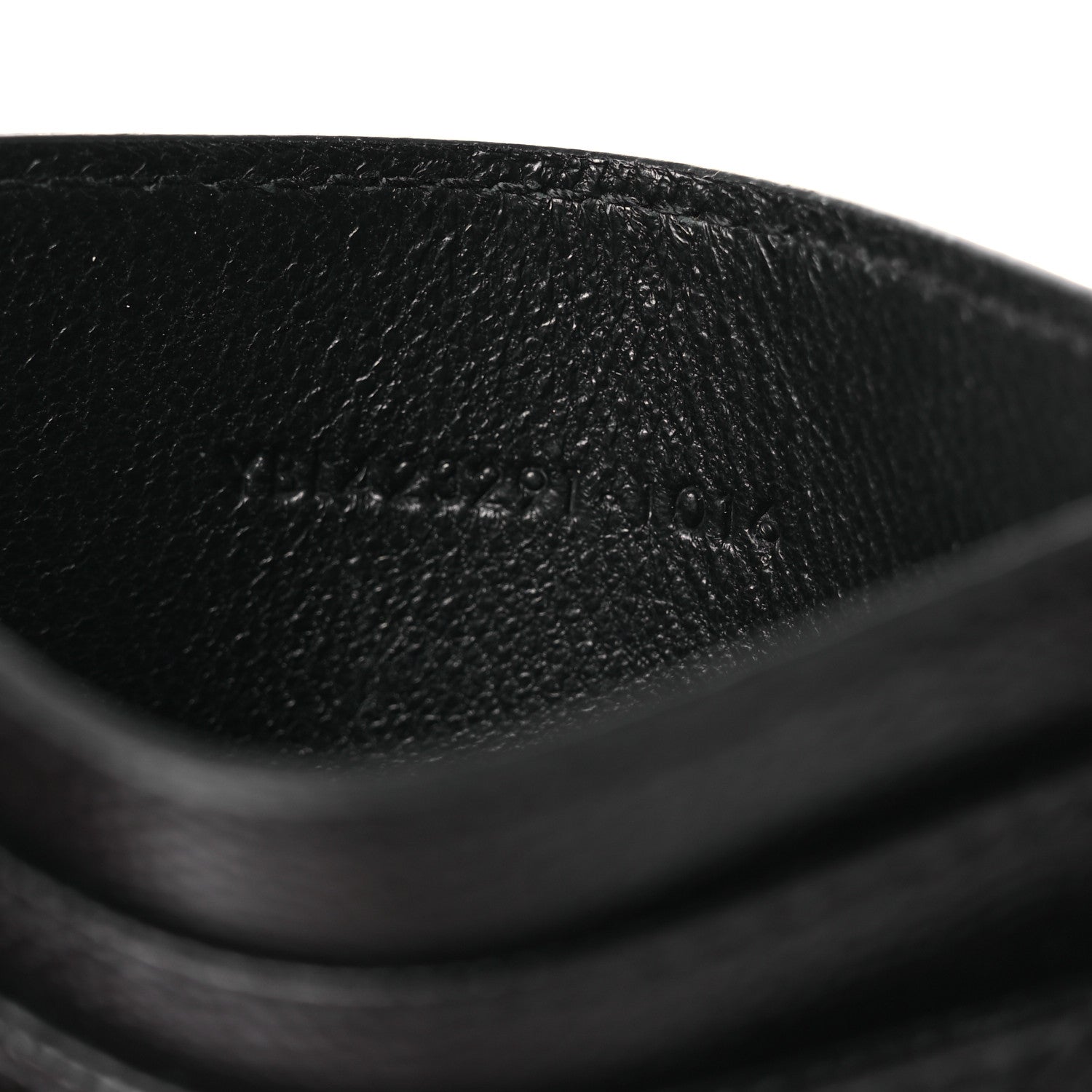 Saint Laurent Grain De Poudre Matelasse Chevron Monogram Credit Card Case Black 7 of 8