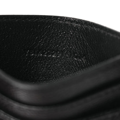 Saint Laurent Grain De Poudre Matelasse Chevron Monogram Credit Card Case Black 7 of 8
