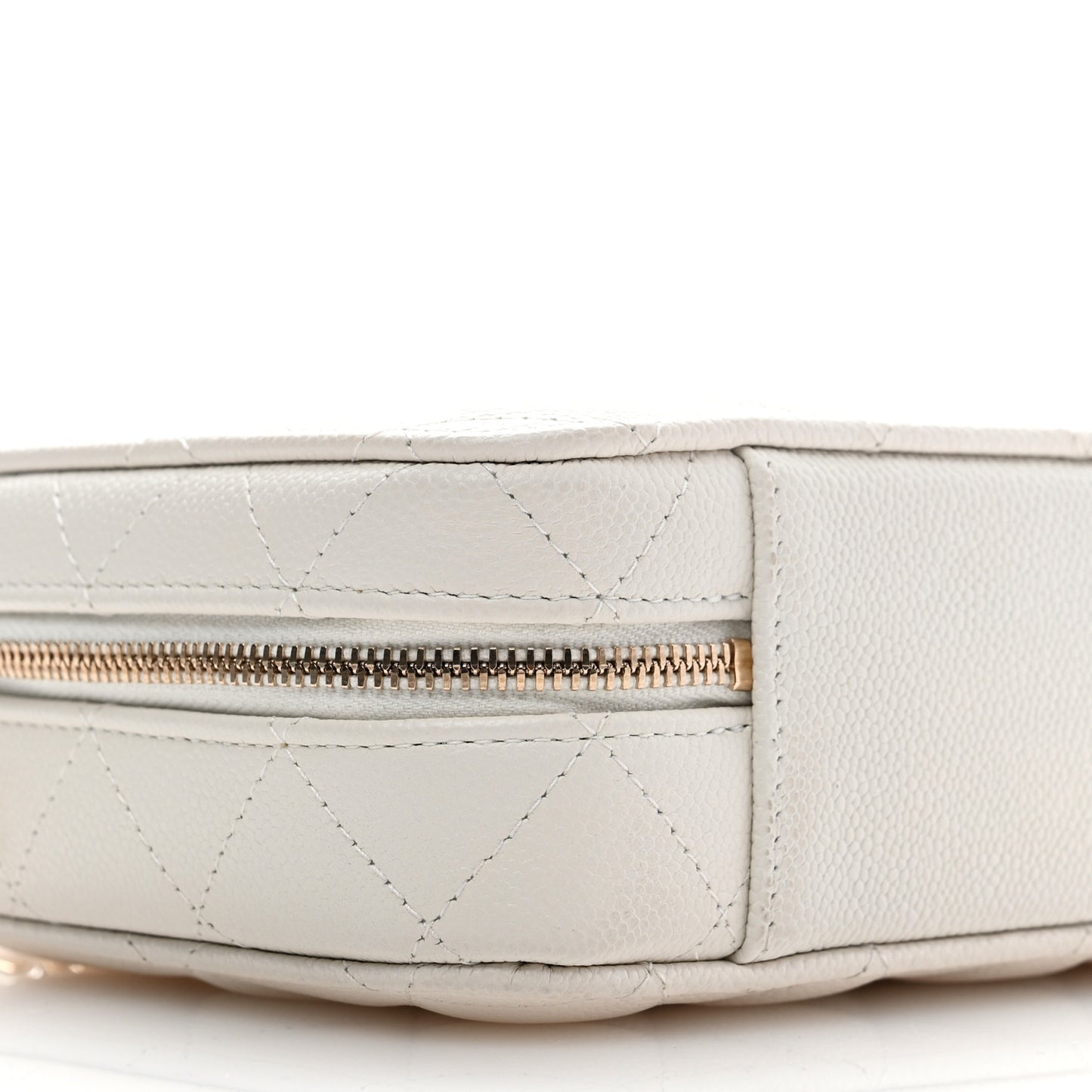 Caviar Quilted Top Handle Vanity Case White