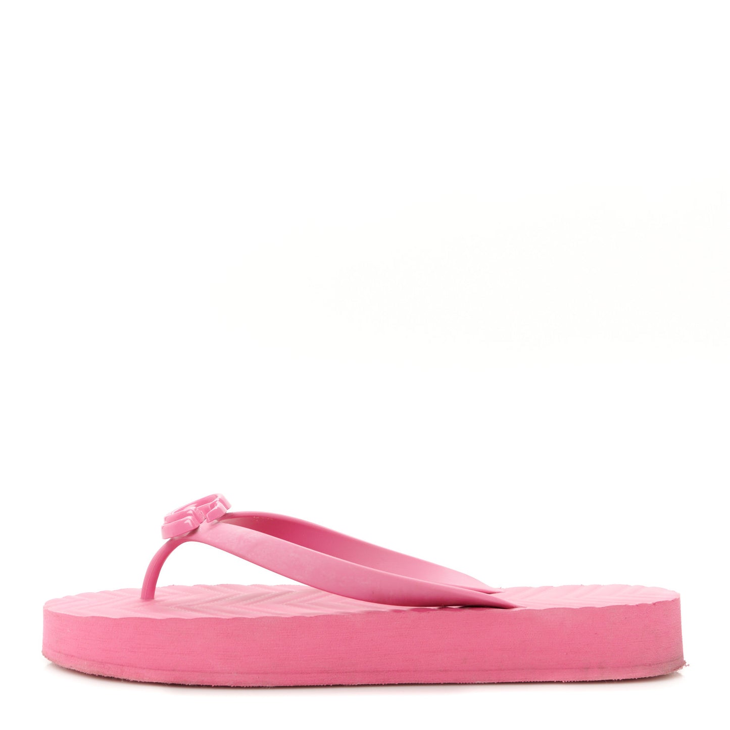 Rubber Chevron Womens GG Thong Sandals 41 Pink Tropical Flower