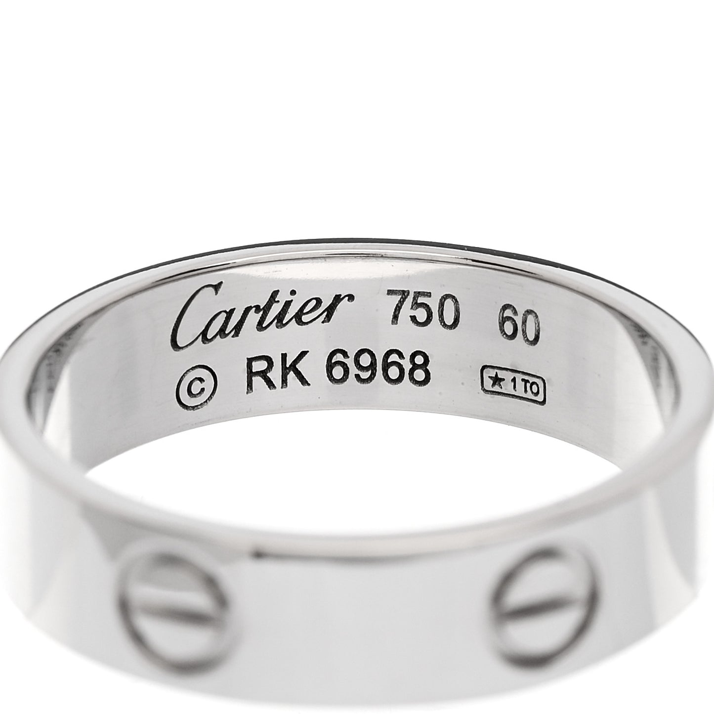18K White Gold 5.5mm LOVE Ring 60 9