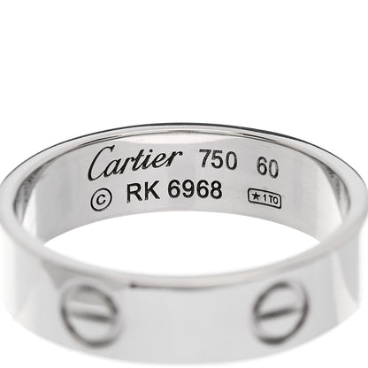 Cartier 18K White Gold 5.5mm LOVE Ring 60 9 4 of 4