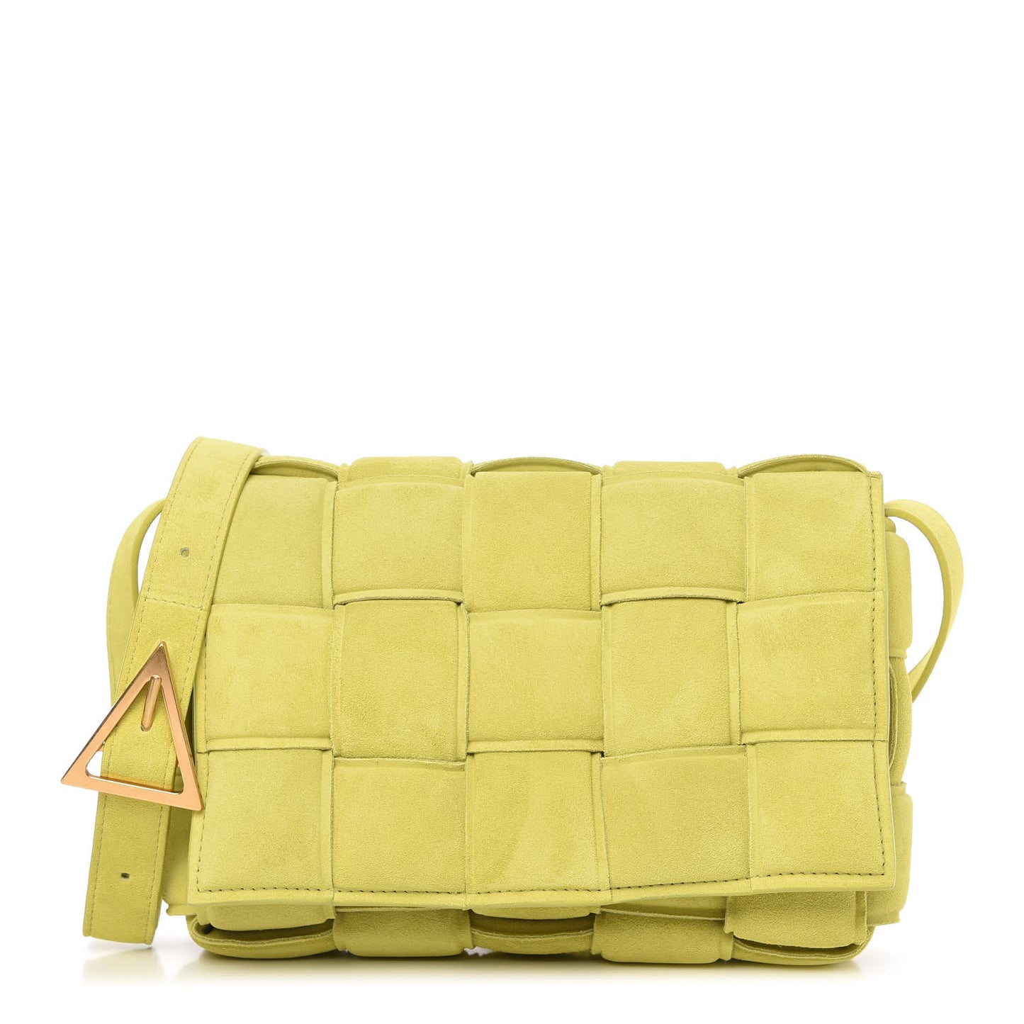 Suede Calfskin Maxi Intrecciato Padded Cassette Crossbody Bag Kiwi
