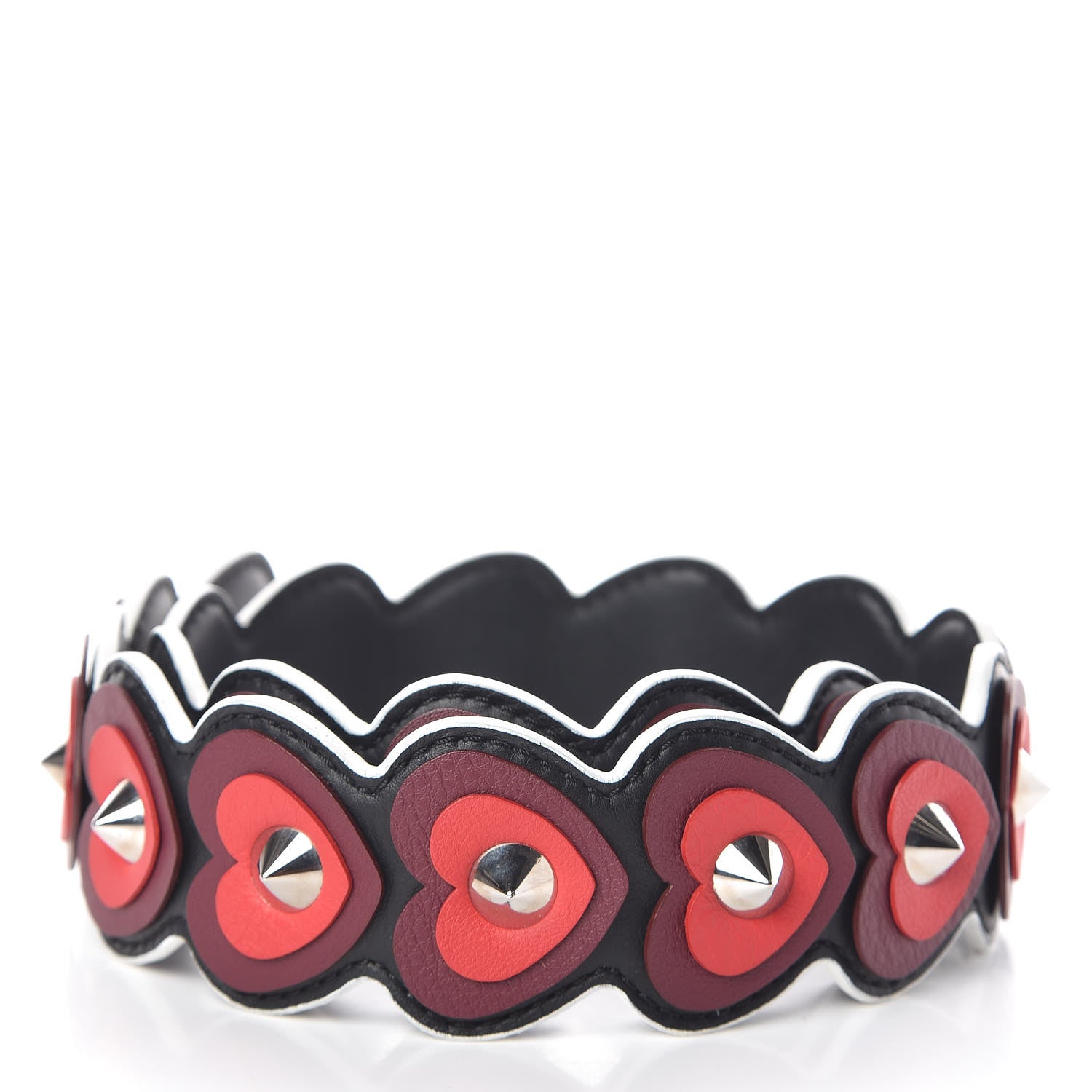 Fendi Vitello Dolce Heart Spike Studded Strap You Black Multicolor 2 of 3