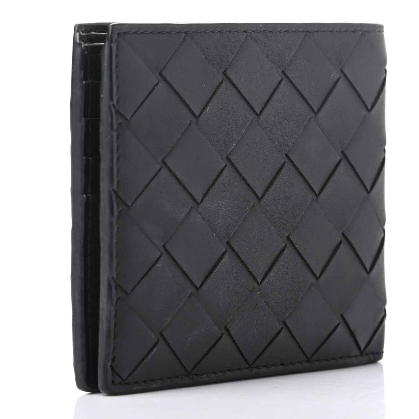 Nappa Maxi Intrecciato Bi-Fold Wallet Black