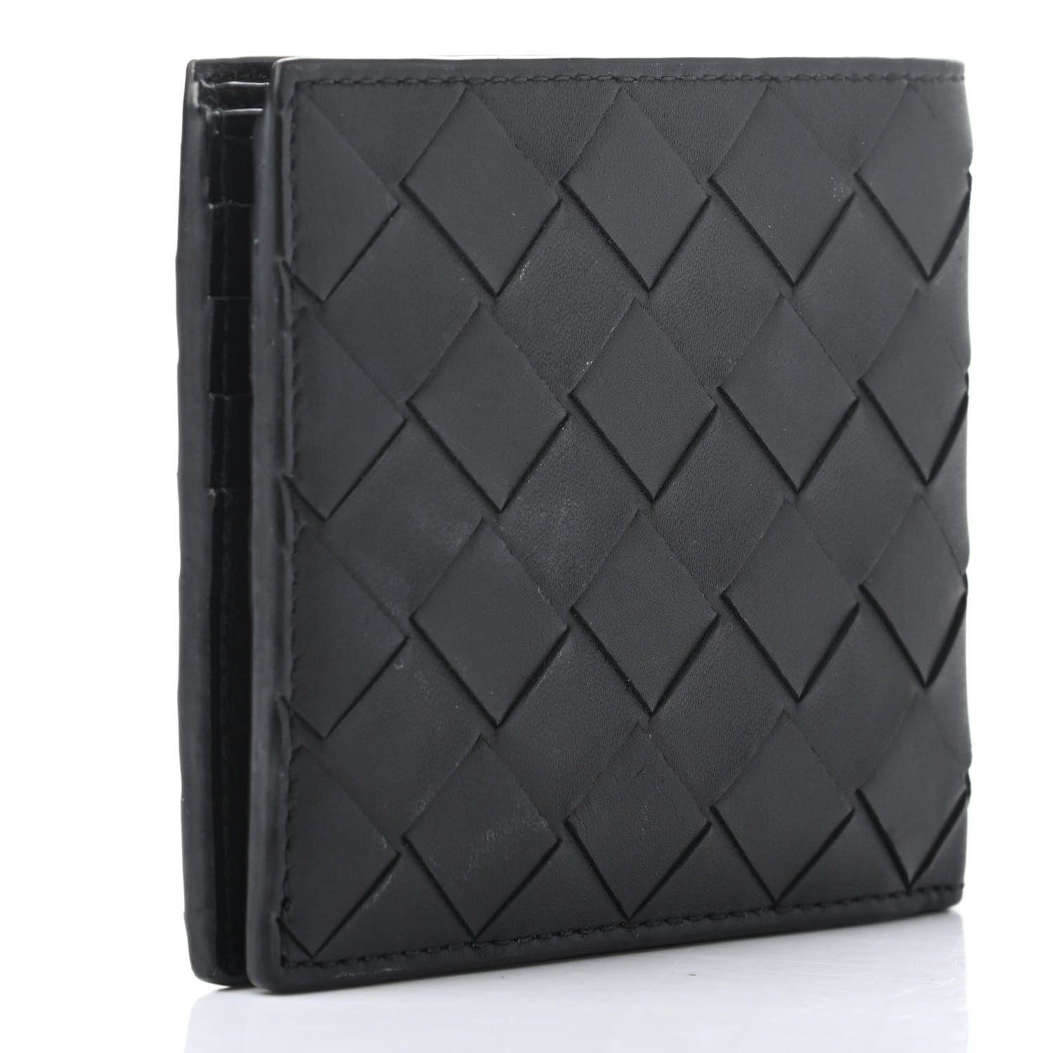 Bottega Veneta Nappa Maxi Intrecciato Bi-Fold Wallet Black 3 of 6