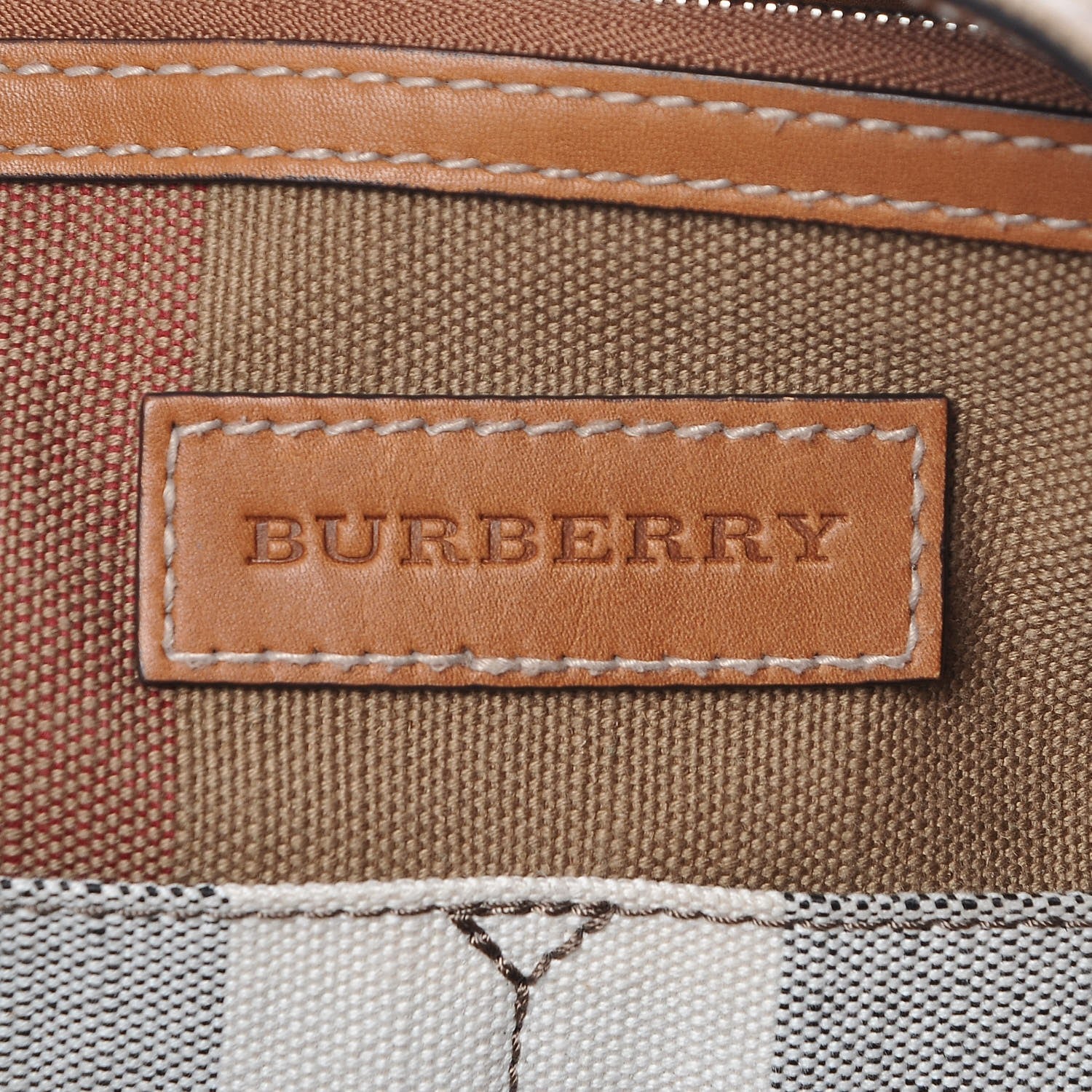 Burberry Canvas Mega Check Medium Ashby Hobo Saddle Brown 7 of 9
