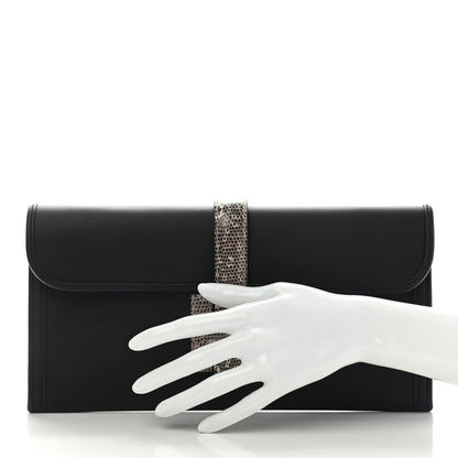 Hermes Swift Lizard Jige Elan Touch 29 Clutch Black Ombre 2 of 7