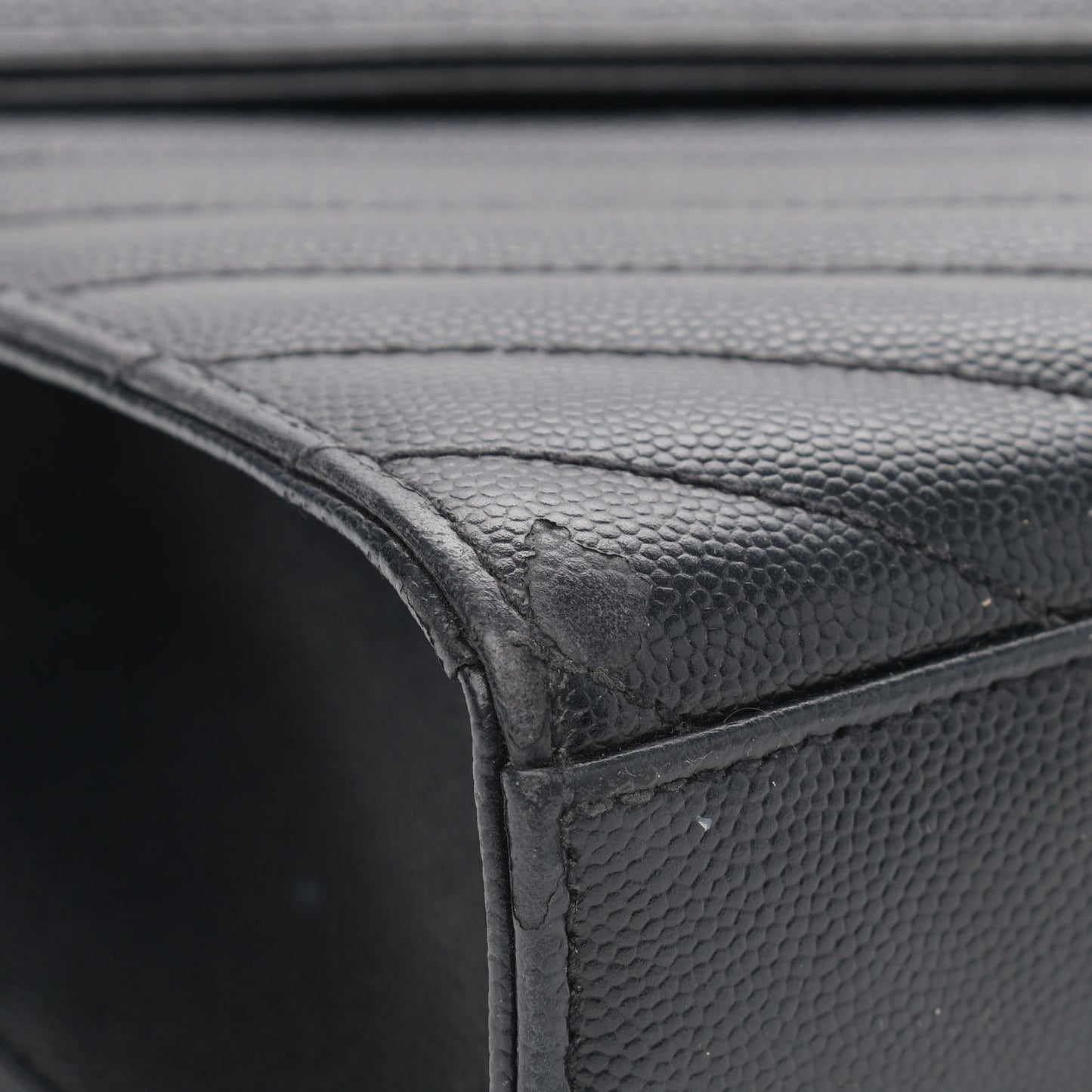 Grain De Poudre Matelasse Chevron Medium Monogram Satchel Black