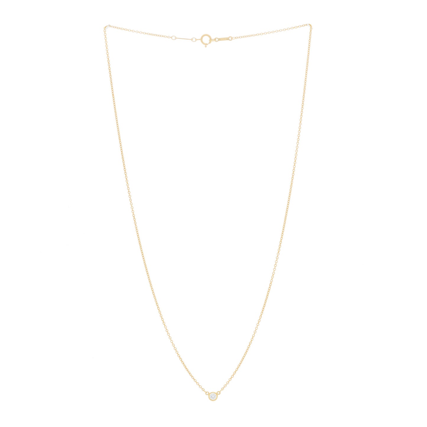 18K Yellow Gold Diamond .08ct Elsa Peretti Diamonds by the Yard Pendant Necklace