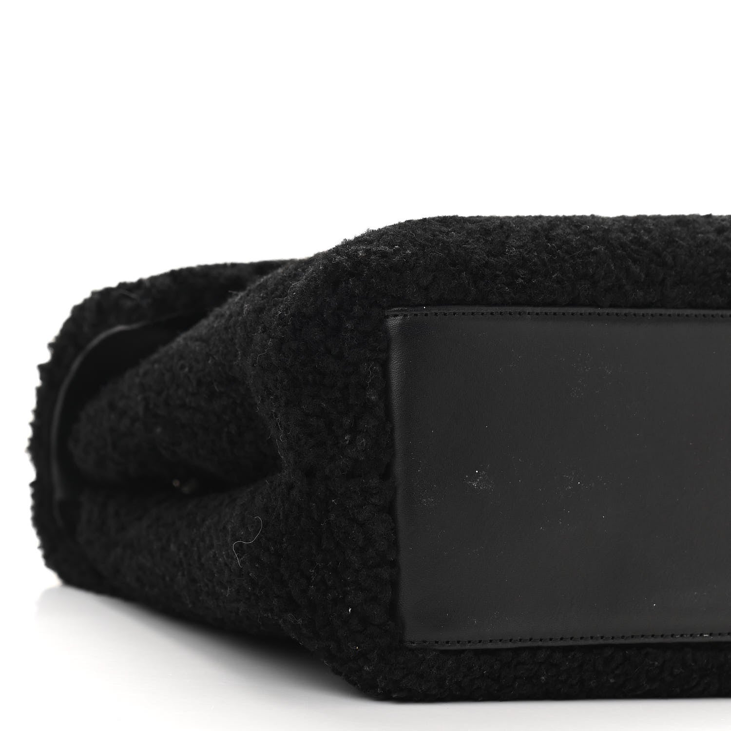Saint Laurent Shearling Monogram Medium Loulou Shoulder Bag Black 8 of 9