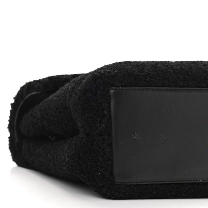 Saint Laurent Shearling Monogram Medium Loulou Shoulder Bag Black 8 of 9