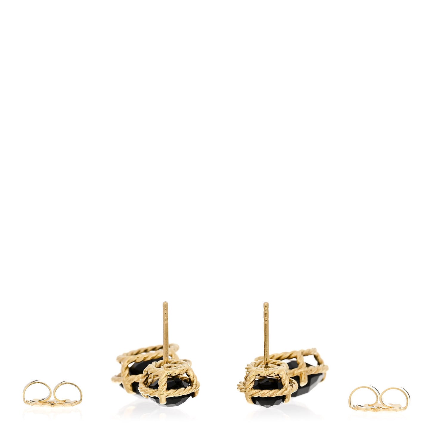 18K Yellow Gold Onyx Chatelaine Drop Earrings