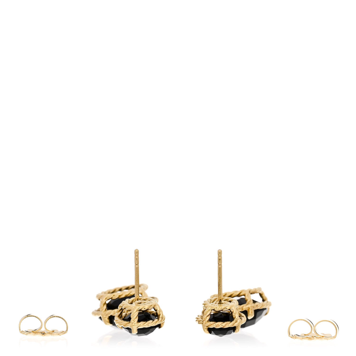 David Yurman 18K Yellow Gold Onyx Chatelaine Drop Earrings 3 of 4