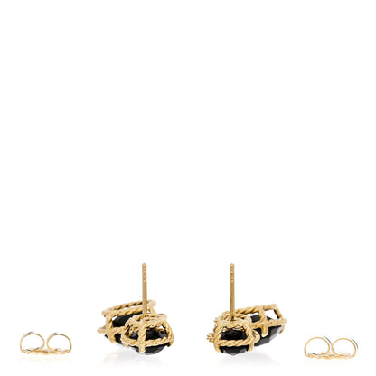 David Yurman 18K Yellow Gold Onyx Chatelaine Drop Earrings 3 of 4