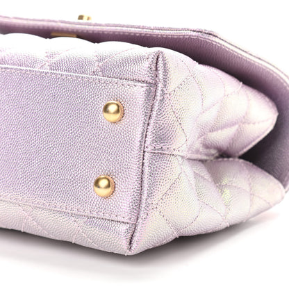 Chanel Iridescent Caviar Quilted Mini Coco Handle Flap Light Pink 9 of 10