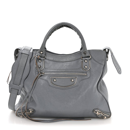Balenciaga Chevre Silver Metallic Edge Hardware Velo Gris Acier 1 of 12