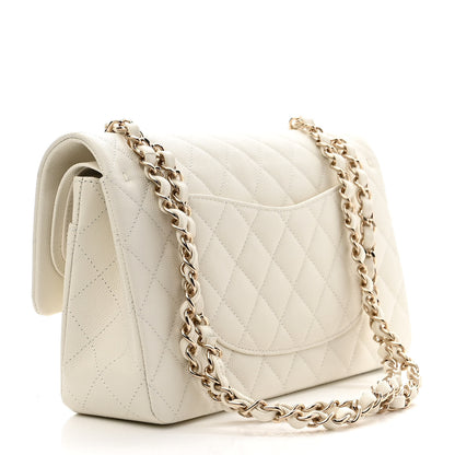 Chanel Caviar Quilted Medium Double Flap White 3 of 11