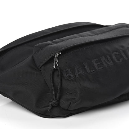 Balenciaga Textured Sport Nylon Logo Embroidered Wheel Beltpack Black 8 of 10