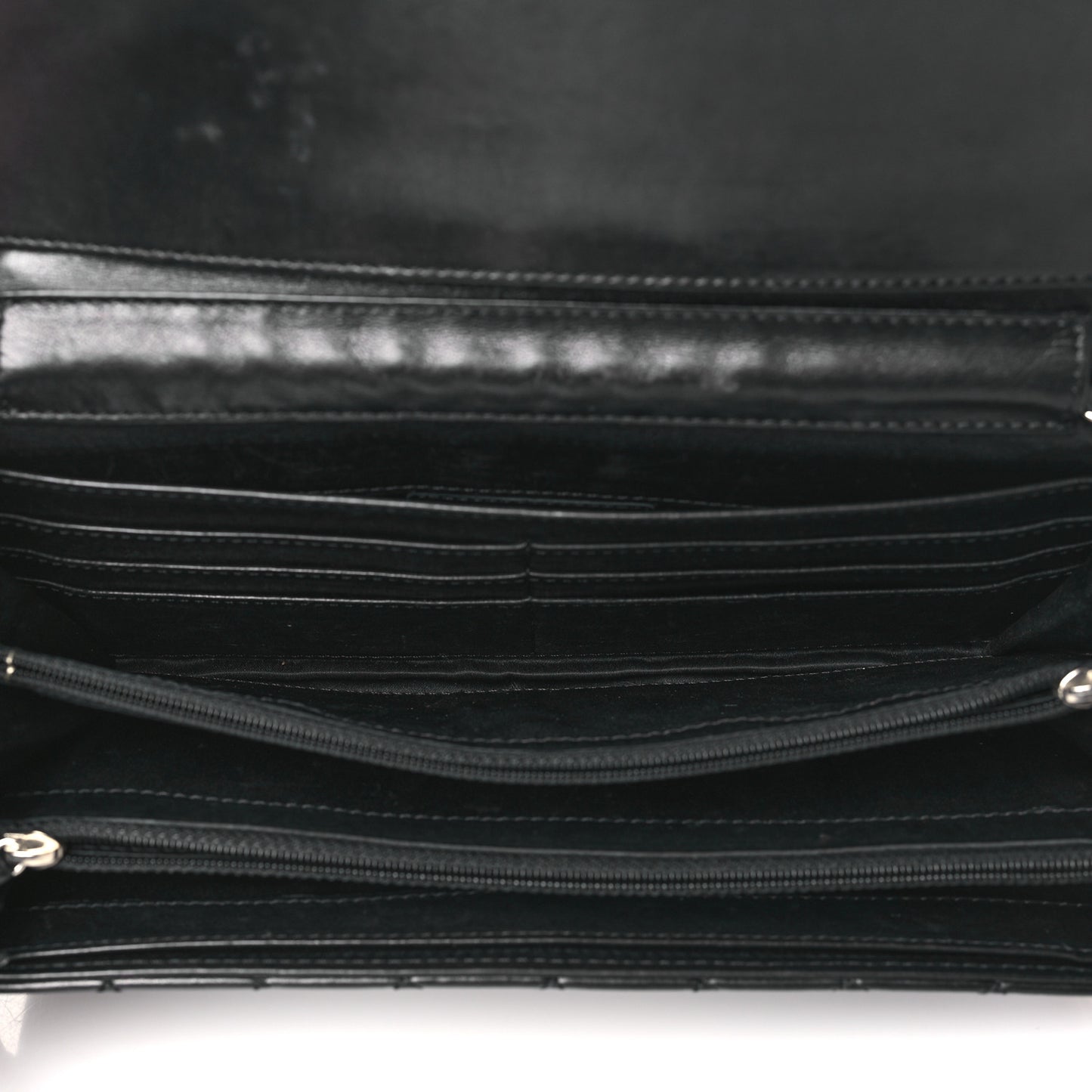 Lambskin Quilted Clutch with Chain Flap Black