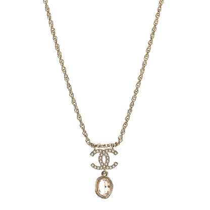 Chanel Crystal Pearl CC Necklace Pearly White Gold 1 of 5