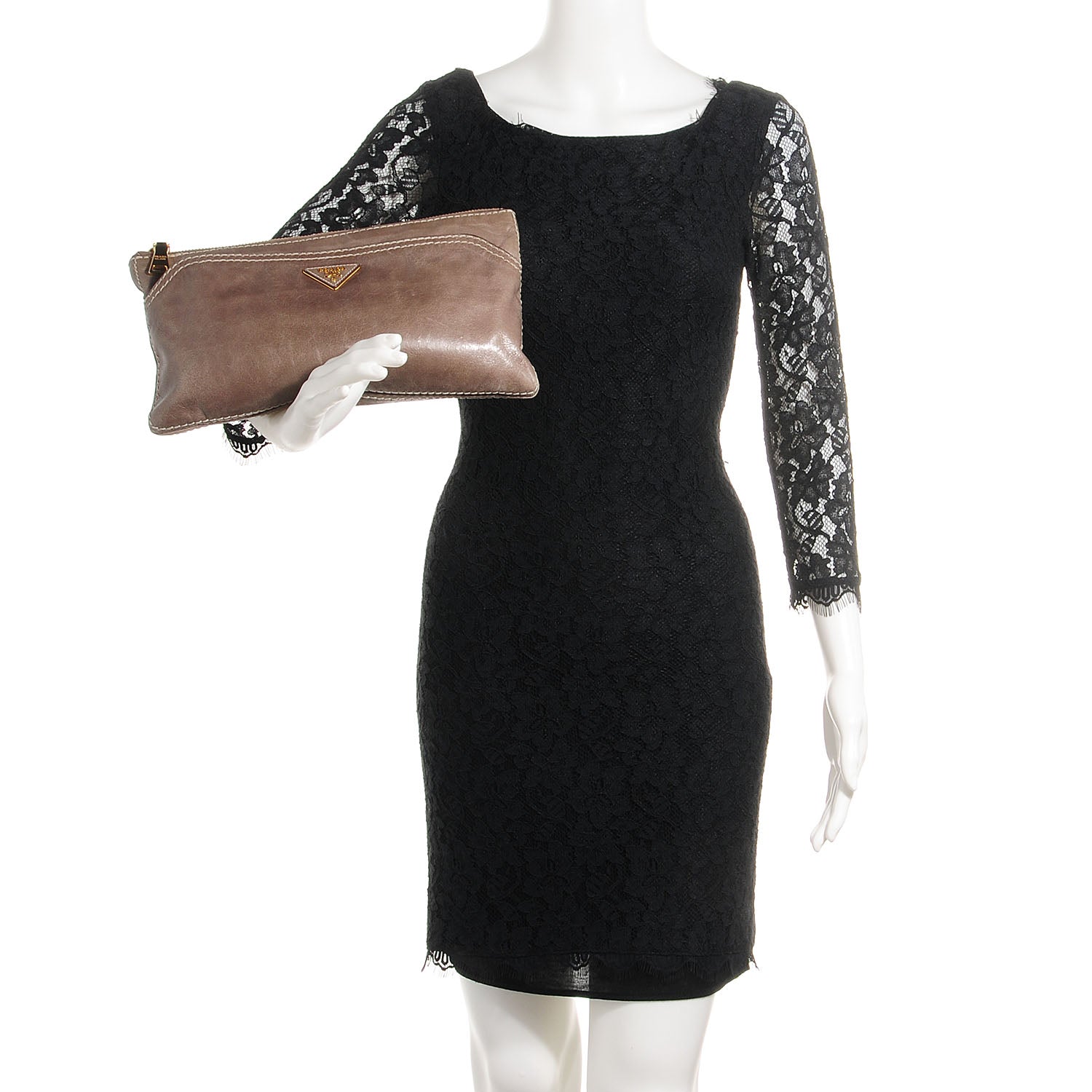 Prada Vitello Shine Pochette Clutch Argilla 2 of 10
