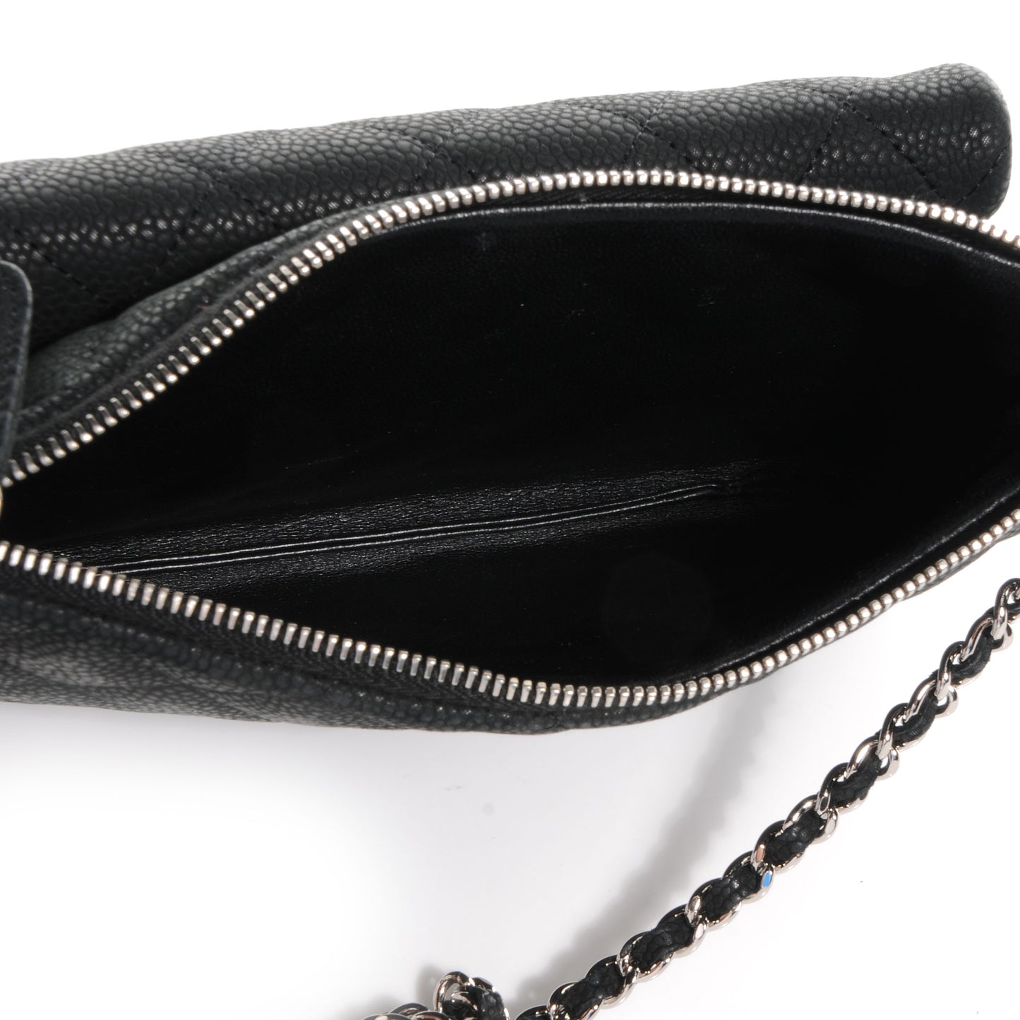 Iridescent Caviar Daily Zip Crossbody Black