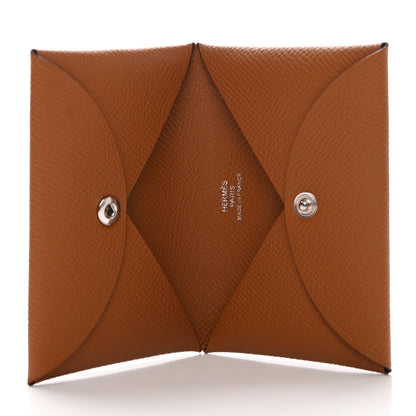 Hermes Epsom Calvi Card Case Gold 4 of 7