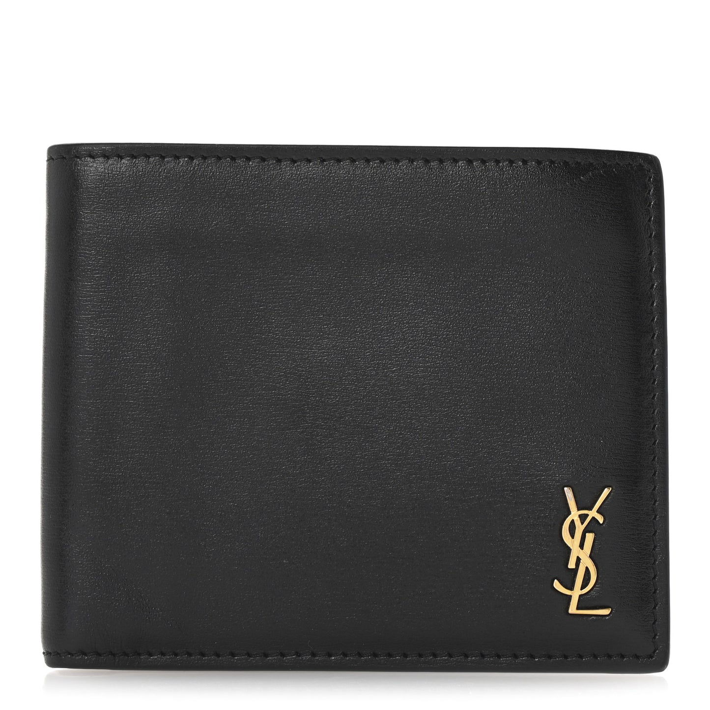 Shiny Calfskin Tiny Bi-Wallet Black