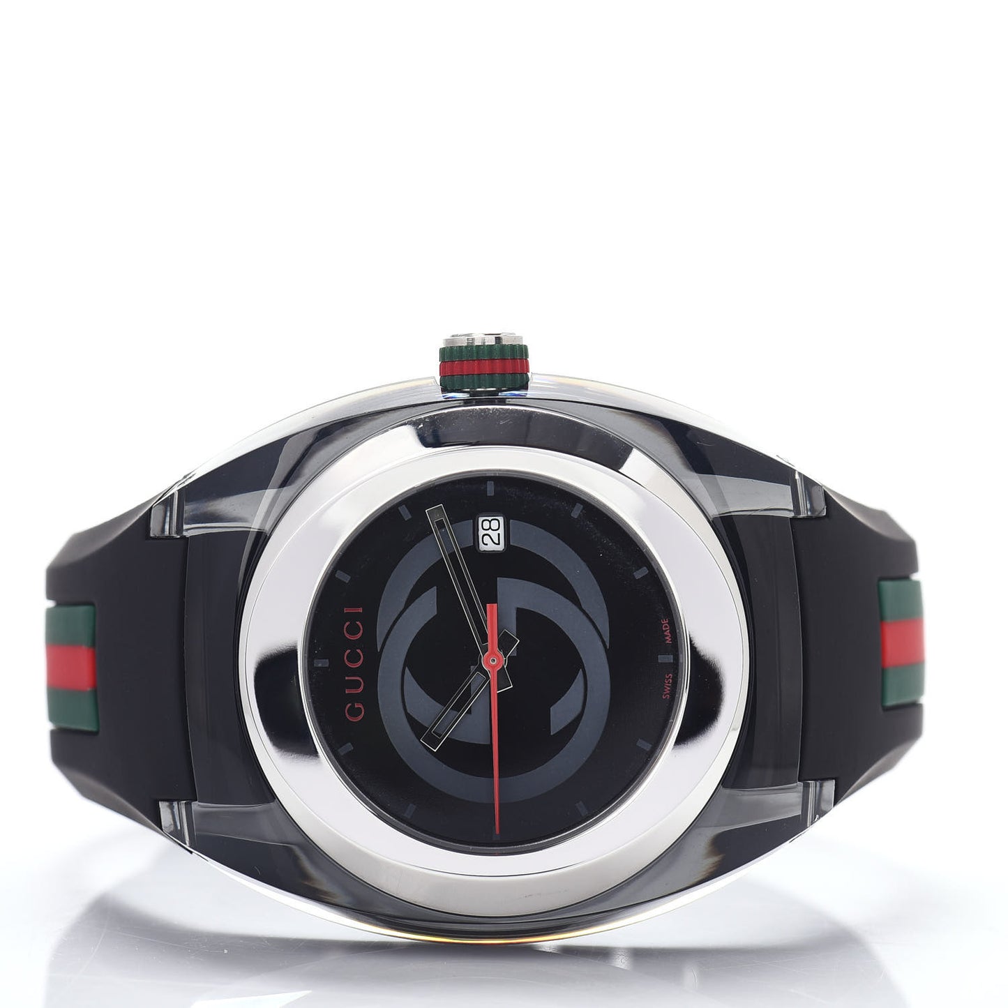 Stainless Steel Rubber 46mm Sync Web Quartz Watch Black
