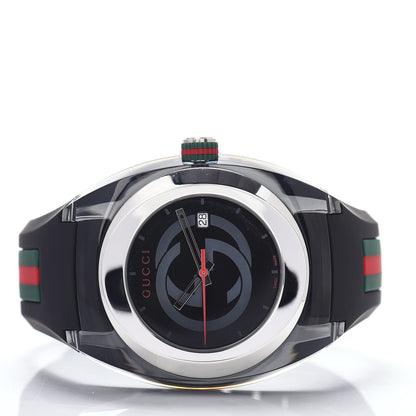 Gucci Stainless Steel Rubber 46mm Sync Web Quartz Watch Black 2 of 4