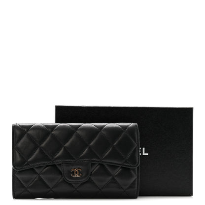 Chanel Lambskin Quilted Large Flap Wallet Black 13 of 13