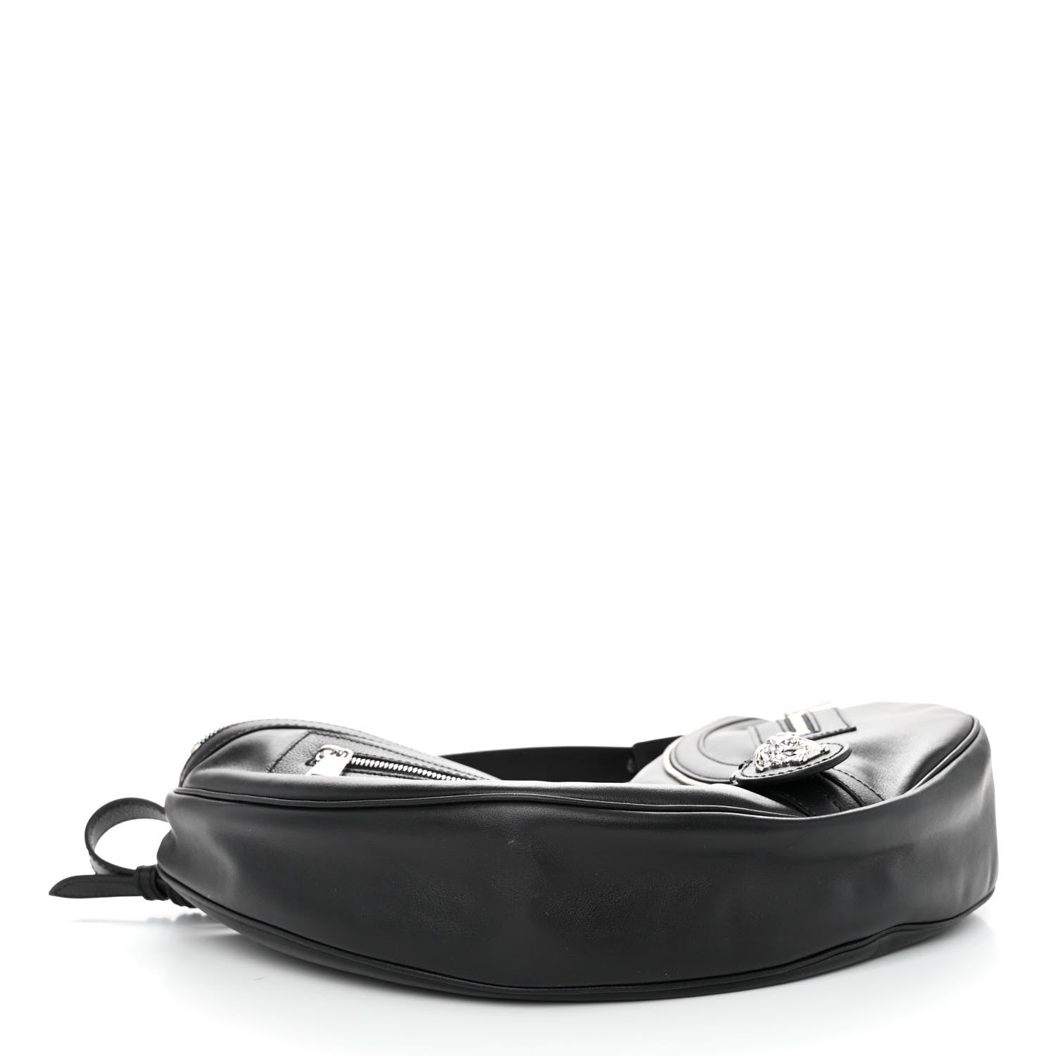 Versace Calfskin Medium Repeat Zip Hobo Black 4 of 9