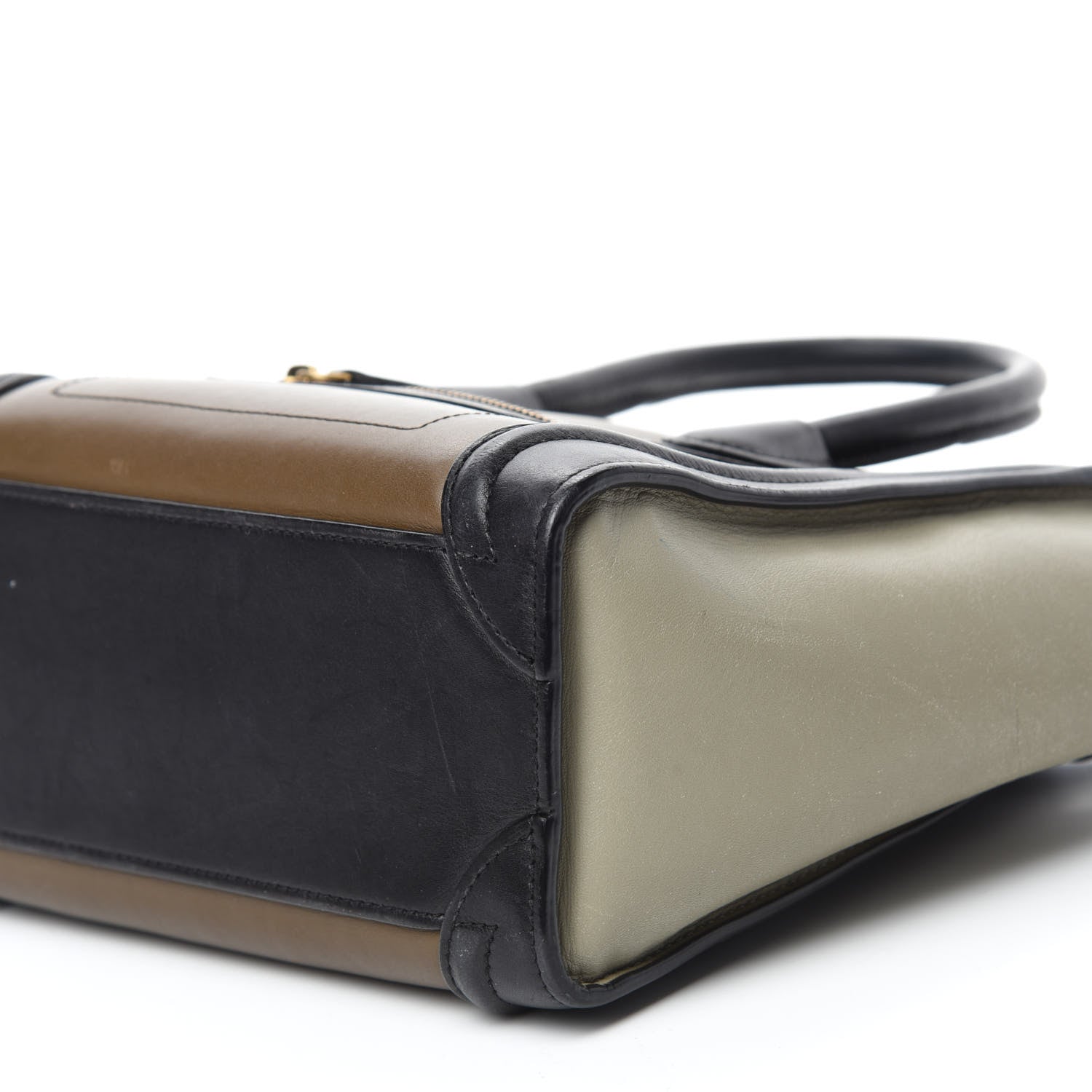 Celine Satin Calfskin Nano Tri-Color Luggage Dark Grey 7 of 20
