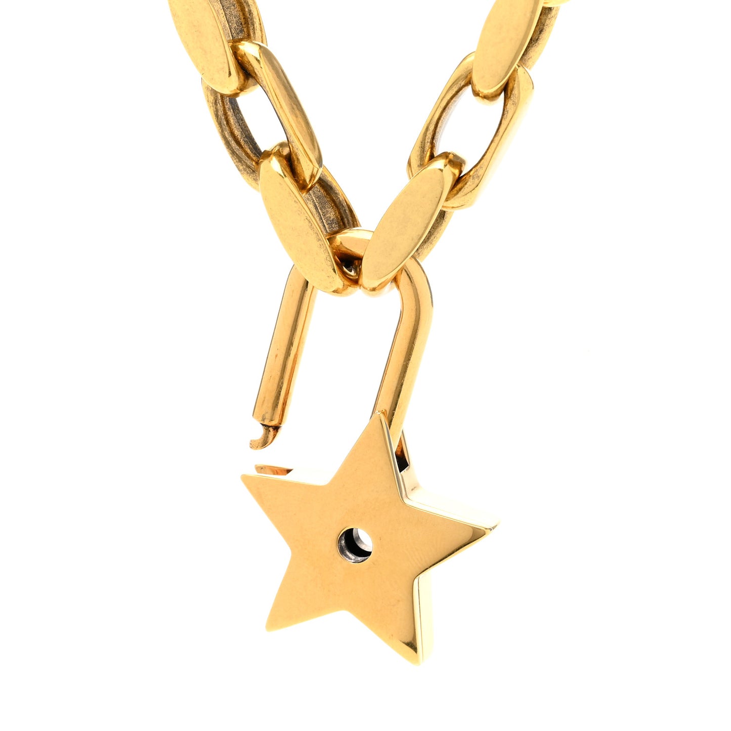 Metal Lucky Star Choker Necklace Aged Gold