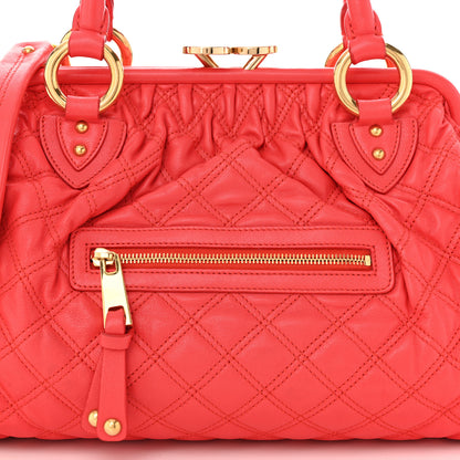 Marc Jacobs Calfskin Quilted Leather Stam Bag Coral 8 of 10