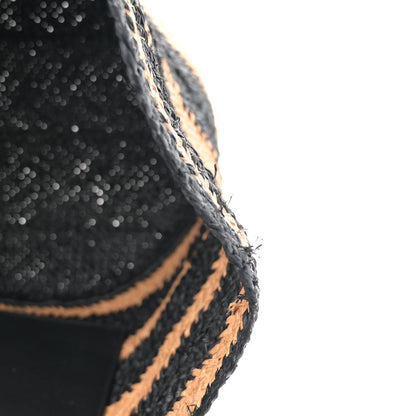 Saint Laurent Striped Raffia Calfskin Medium Panier Tote Naturel Black 10 of 10