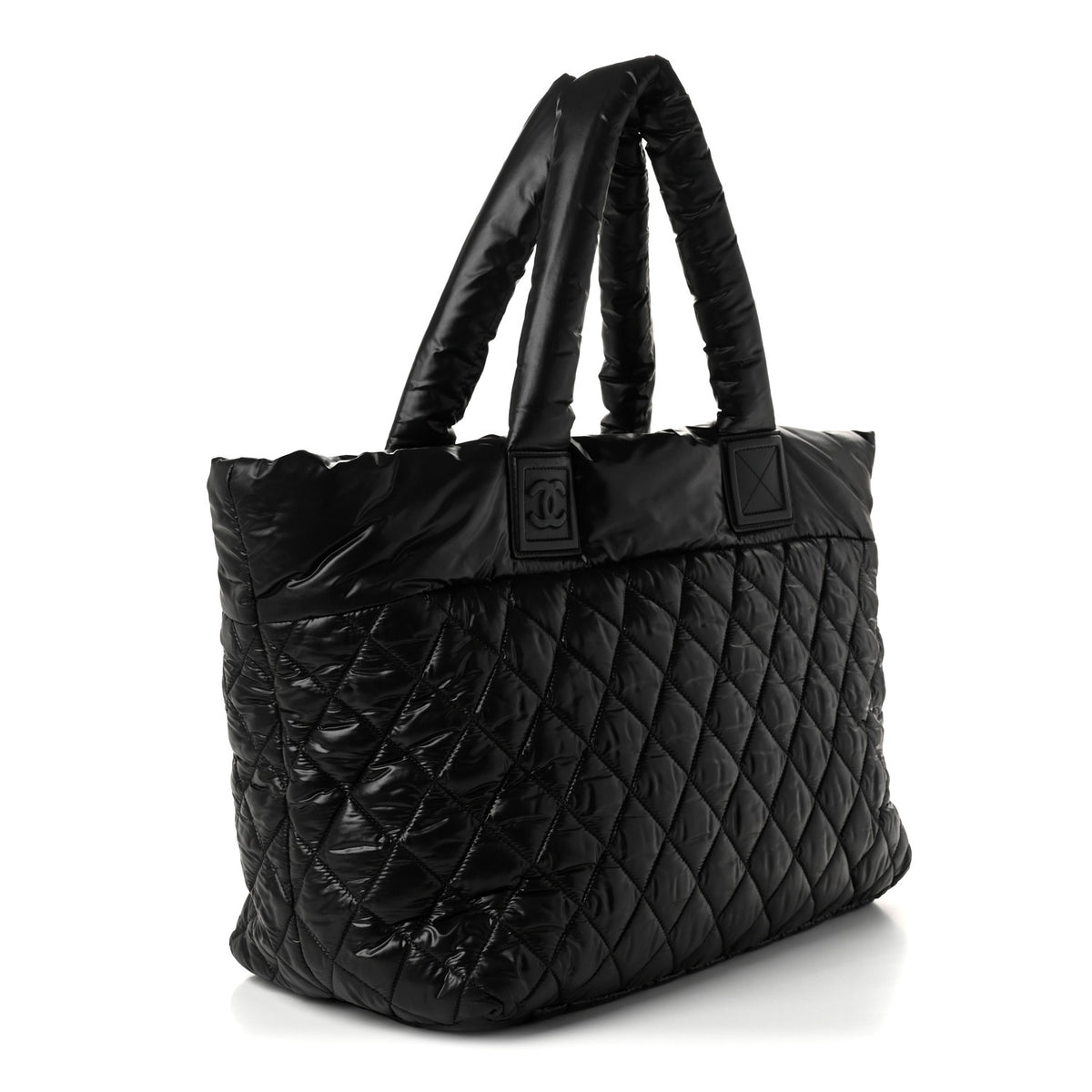 Nylon Quilted Large Coco Cocoon Tote Black