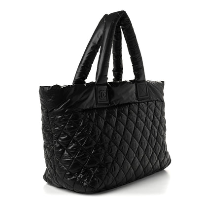 Chanel Nylon Quilted Large Coco Cocoon Tote Black 3 of 10