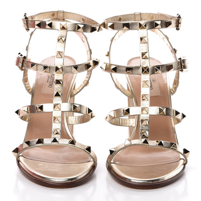 Valentino Garavani Metallic Nappa Rockstud 90mm City Sandals 38.5 Skin 2 of 14