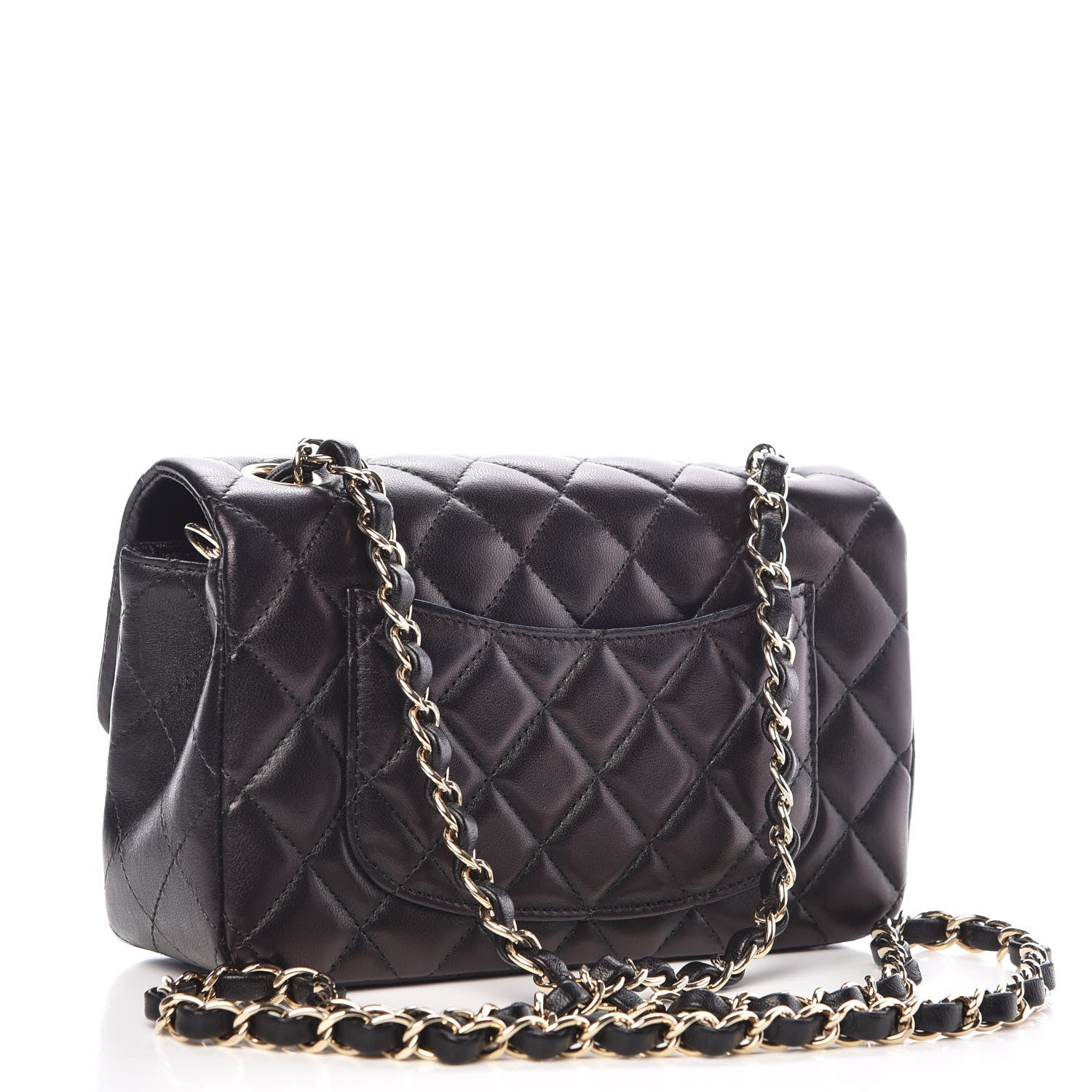 Chanel Lambskin Quilted Mini Rectangular Flap Black 3 of 10
