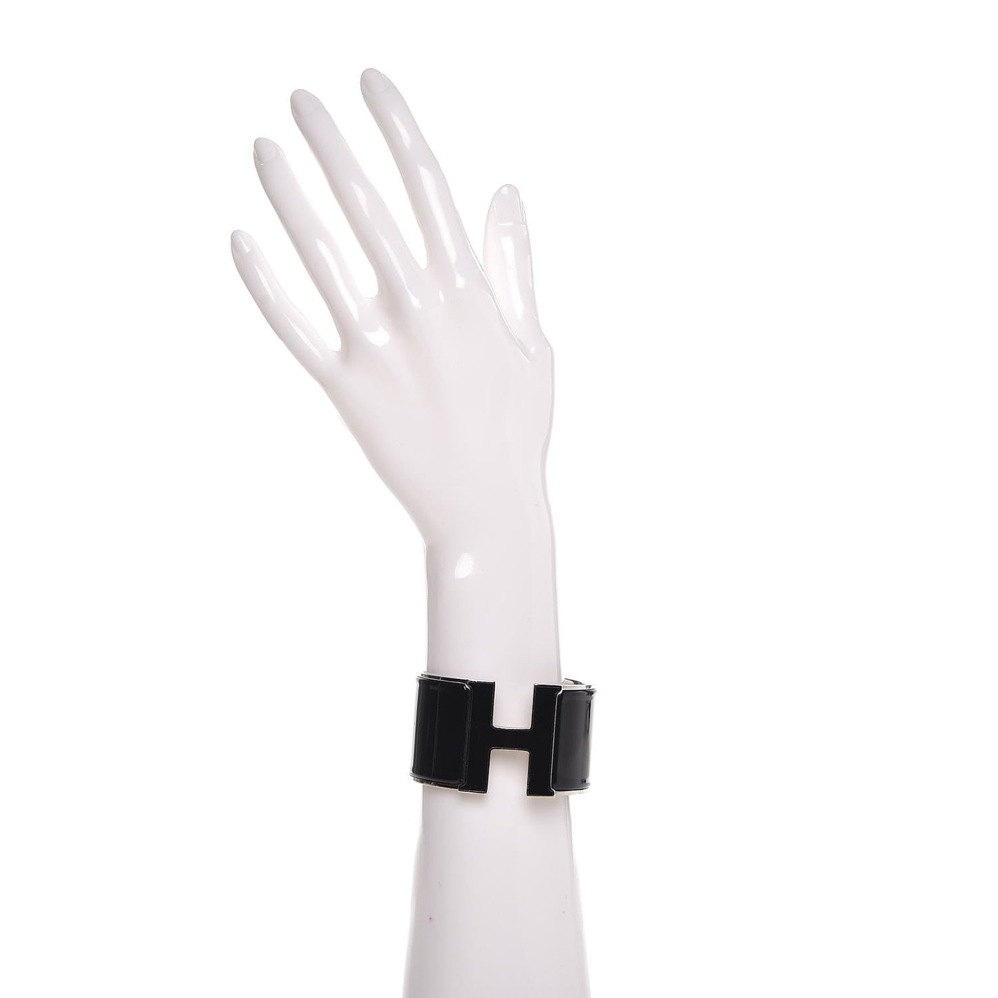 Enamel Extra Wide Clic Clac H Bracelet GM Black