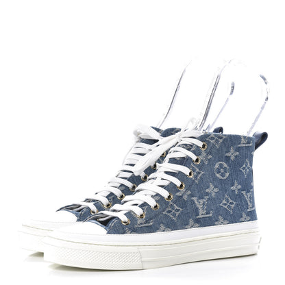 Louis Vuitton Denim Monogram Stellar Sneaker Boots 36 Bleu Jeans Blue 3 of 9
