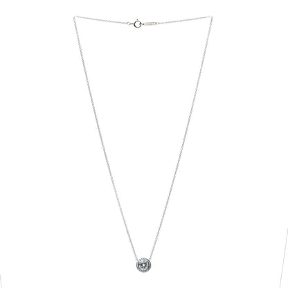Tiffany Platinum Diamond Aquamarine Soleste Pendant Necklace 3 of 6
